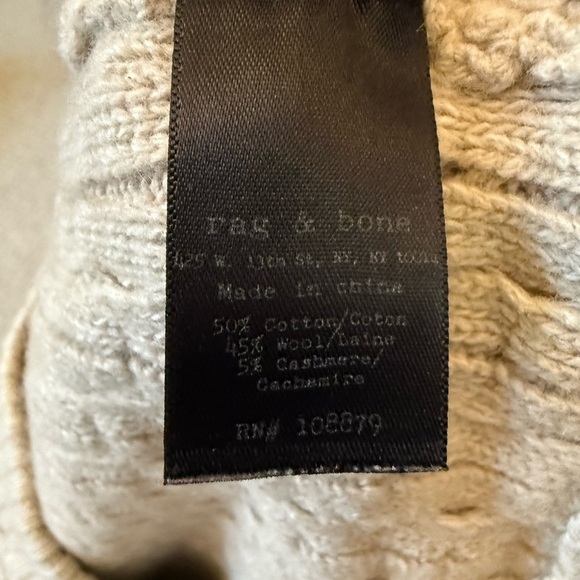 rag & bone Textured Basketweave Sweater Size Small – Cotton Wool Cashmere Blend - Picture 4 of 6
